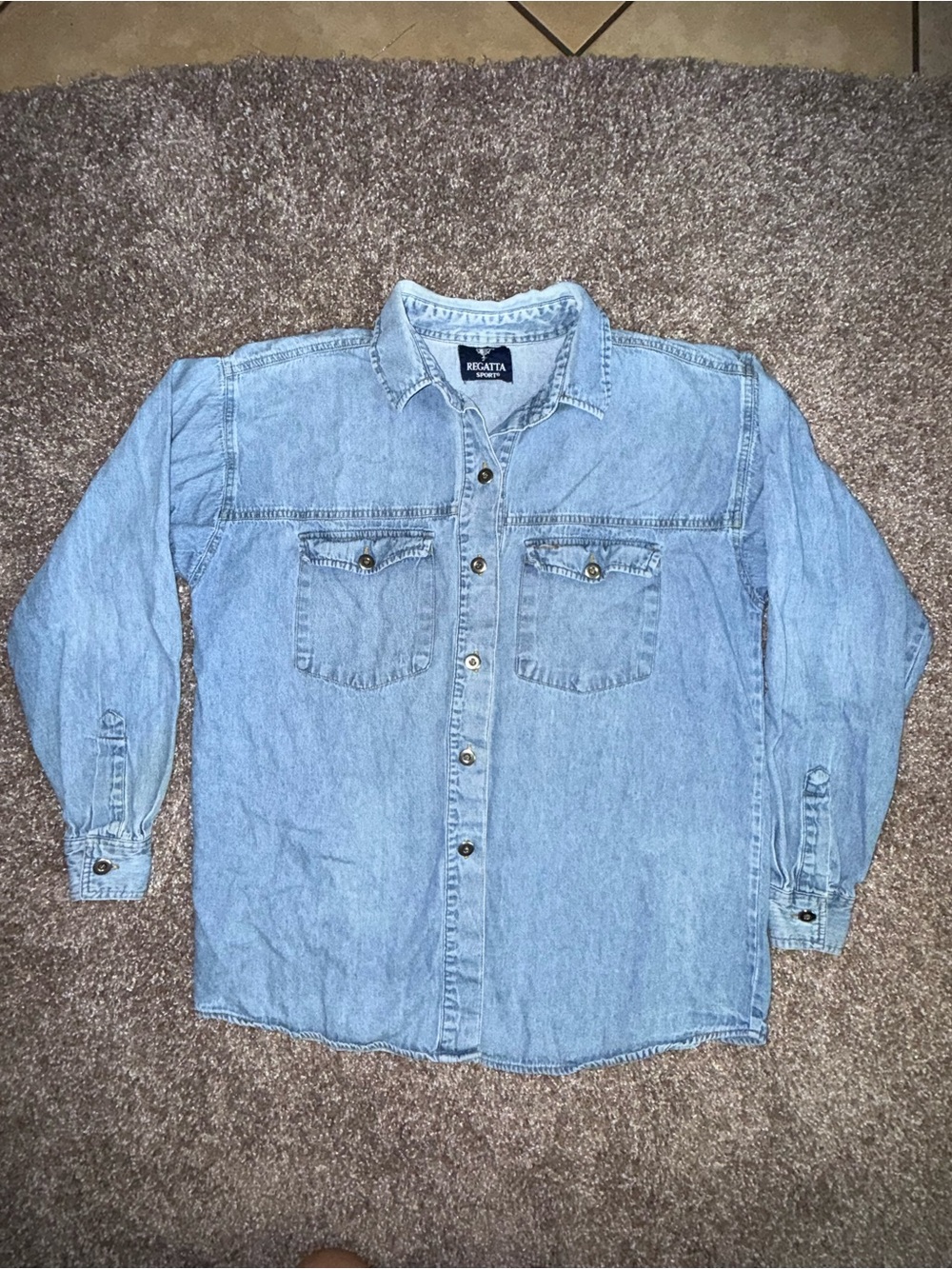 Light Blue Denim Shirt Jacket - Men's Casual Overshirt